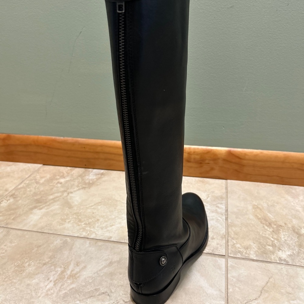 Frye leather boots. Melissa button back zip boots. - Picture 3 of 6